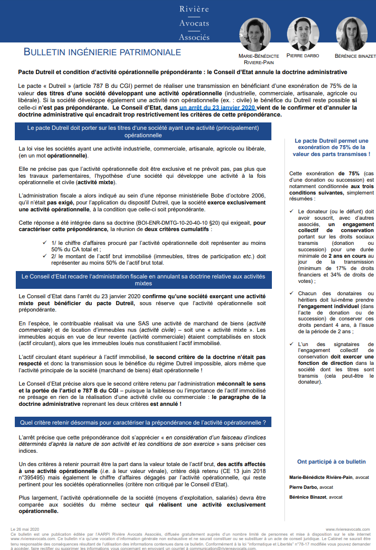 mai, 2020 - Riviere Avocats